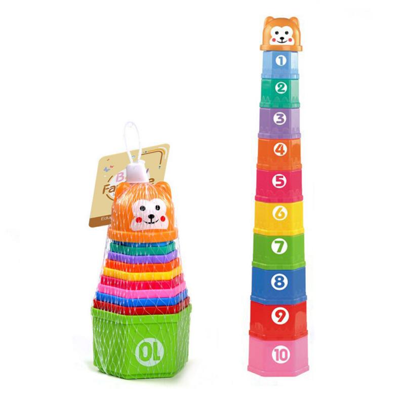 Baby Bath Stacking Cup Set Infant Shower Montessori Bathtub Tower Toy Child Puzzle Swimming Pool Beach Toys For 0 12 Months Kids: 17