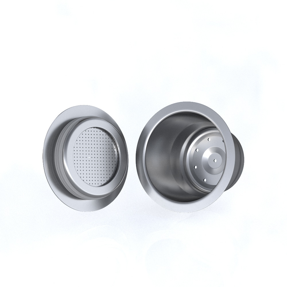 Återanvändbar kapsel i nespresso påfyllningsbar rostfri stål 2 in 1 återanvändbara essenza mini pixie inissa kaffefilter droppar