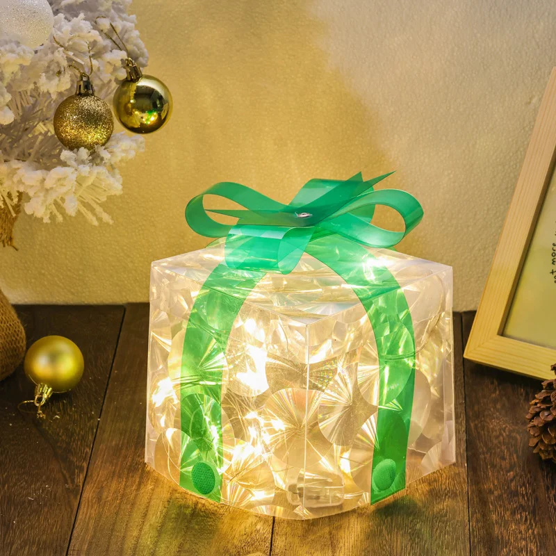 impostato di 3 scatole luminose natalizie, decorazioni per interni ed esterni, confezione regalo per albero di Natale, cortile, portico di casa, decorazioni per prato natalizio