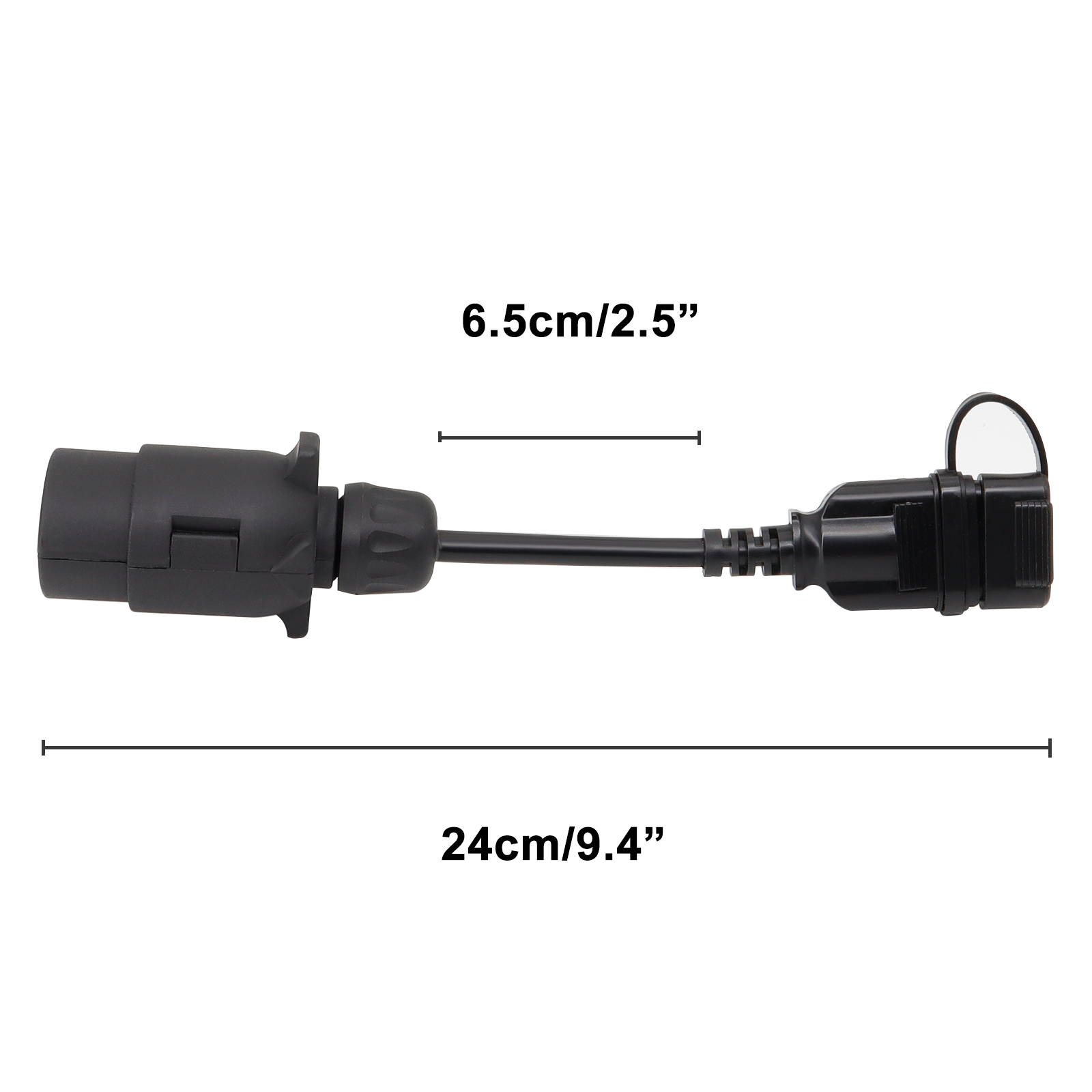Convertidor de luz de remolque UE a EE. UU., adaptador redondo de 7 pines, remolque europeo a enchufe plano de 4 pines, enchufe de cable de enganche de remolque de vehículo americano