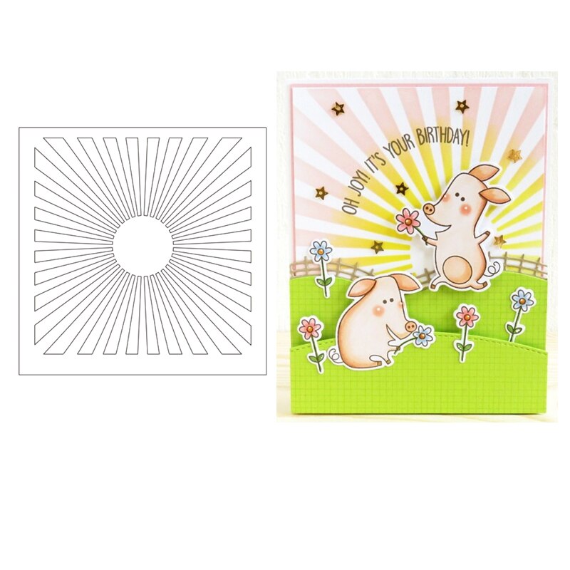 6x6 pouces nuage pochoir bords herbeux, rayons rayonnants fond pochoir aérographe peinture Art bricolage décor ferraille réservation Album artisanat: MB0004U1