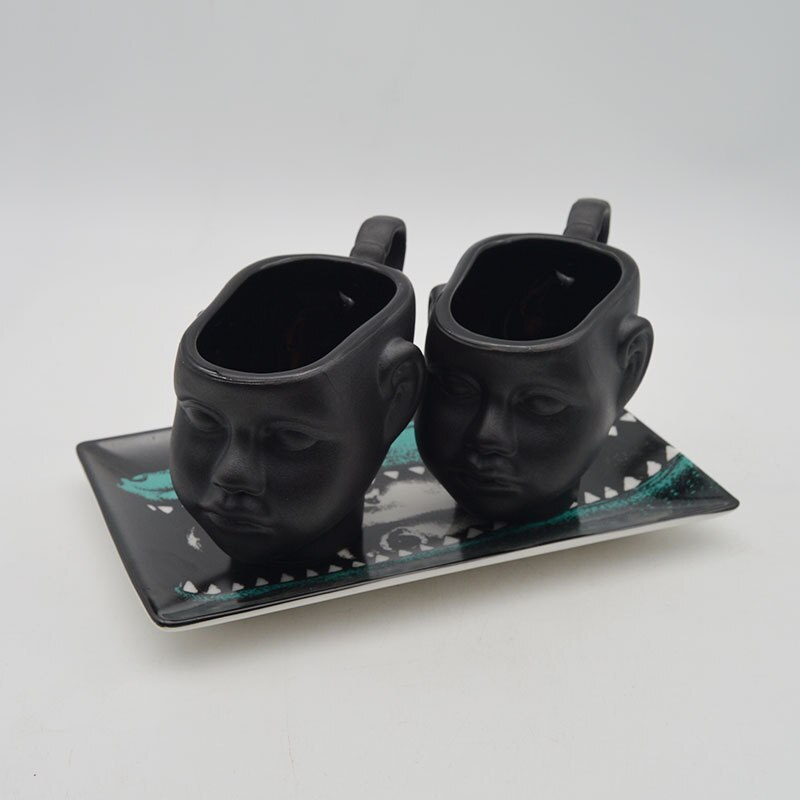 Tazas de café con cara de bebé para adultos, tazas de cerámica mate para amantes, escultura de cabeza, tazas de leche, decoración creativa nórdica para el hogar, taza de bebida,