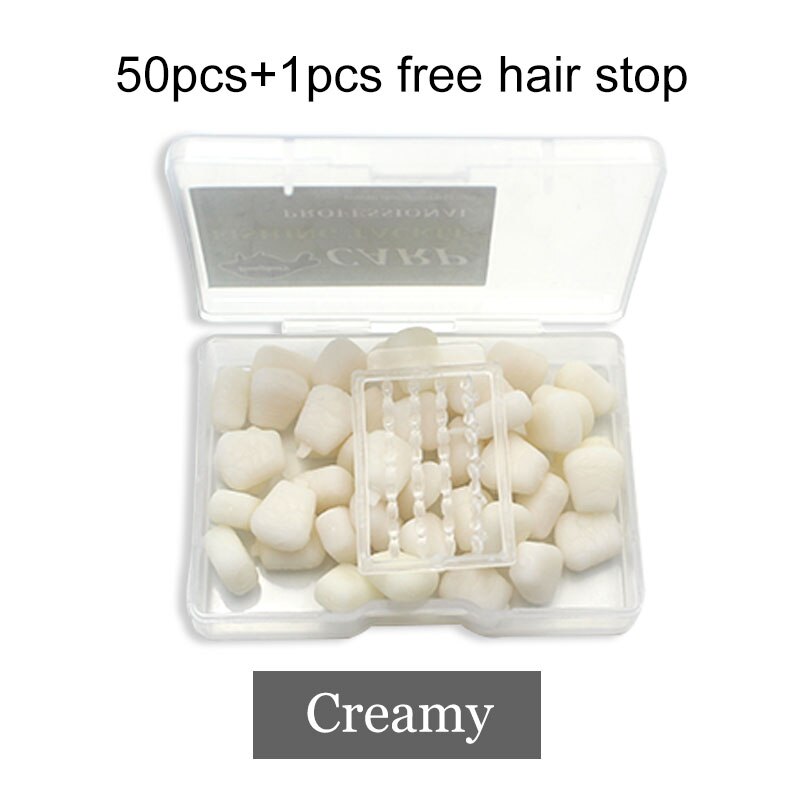 Accessoires pour la pêche à la carpe, 50 pièces, bouchon de Micro appât, bouillettes, support d'appât pour plate-forme à cheveux: White