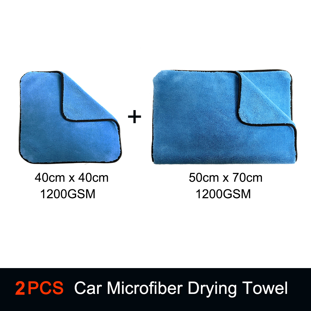 DETAILING KING 1200GSM Microfiber Car Drying Towel Ultra-Soft Car Cleaning Drying Rag For Car Detailing Care: 40cmx40cm 50cmx70cm