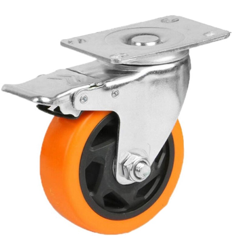 Swivel Caster Wheels Heavy Duty Casters with Brake Premium Dual Locking Casters No Noise Wheels for Furniture