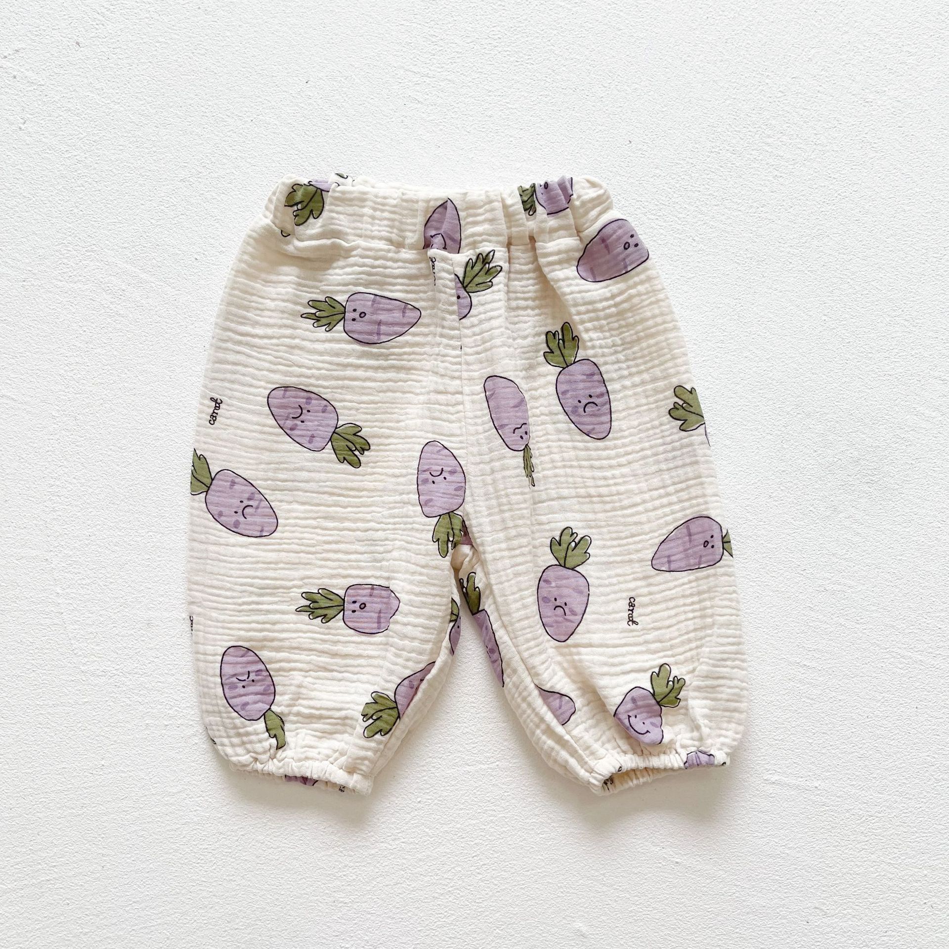 2022 estate nuovi pantaloni del bambino del fumetto ragazze pantaloni allentati Harem pantaloni sottili della zanzara del bambino del cotone pantaloni dei ragazzi infantili: purple / 12M  80cm