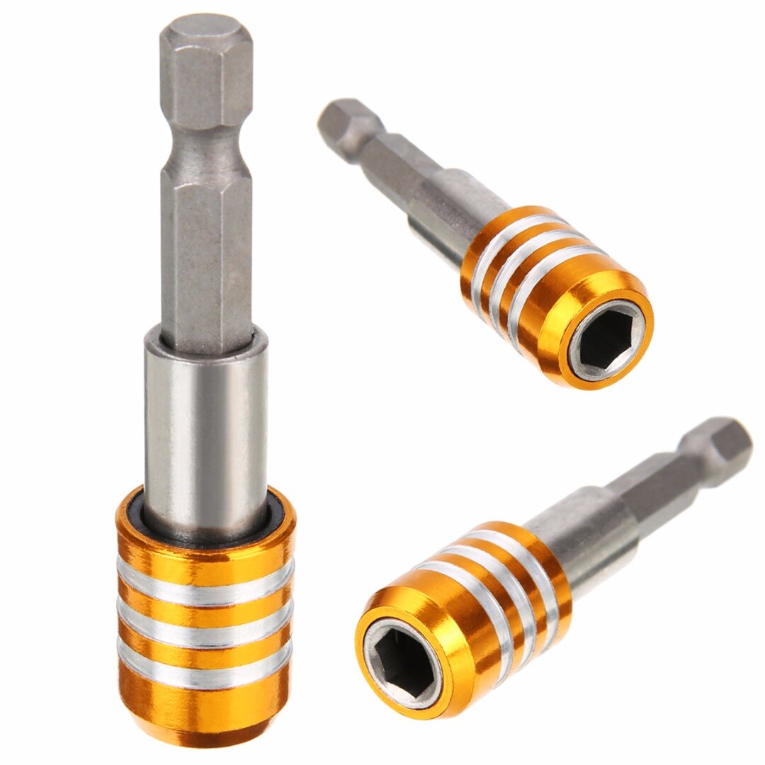 1Pc Stainless Steel 60mm Magnetic Screwdriver Bit Holder 1/4 inch 6.35mm Hex Shank Drill Quick Release Tool