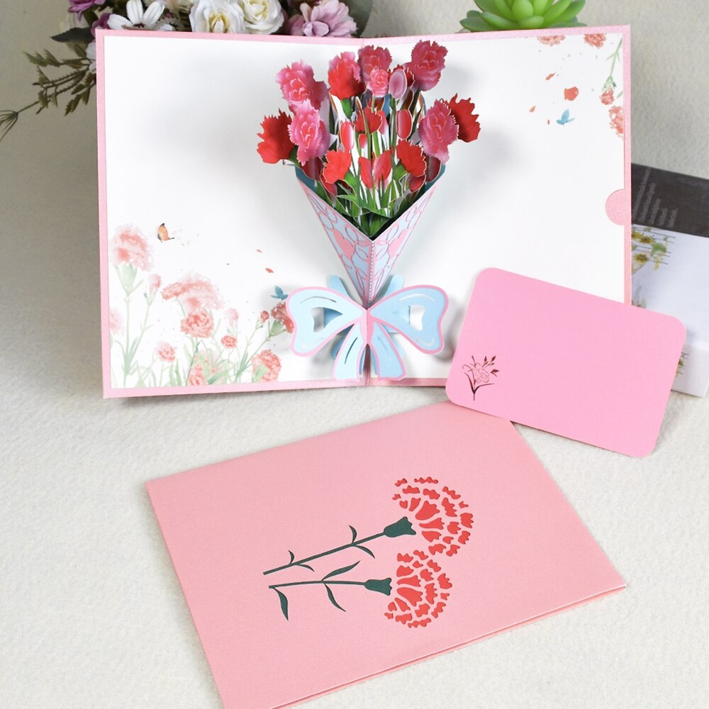 3D Pop Up Greeting Cards Cut Post Beautiful Flower Card for Wife Mother Birthday Christmas Valentine Day Party Wedding: 2