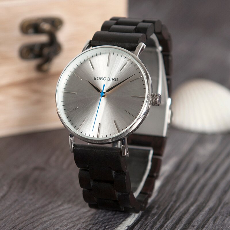 BOBO VOGEL Ronde Vintage Hout Band Mannen Horloge Met Japanse beweging Quartz Horloges Houten horloges Mannelijke Relogio