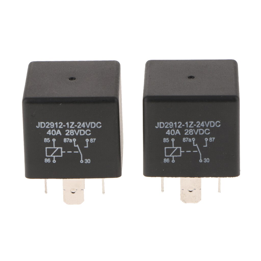 2 Stuks Dc 24V Automotive Relais 40A 5-Pin Voor Auto Vrachtwagen Camper Camper