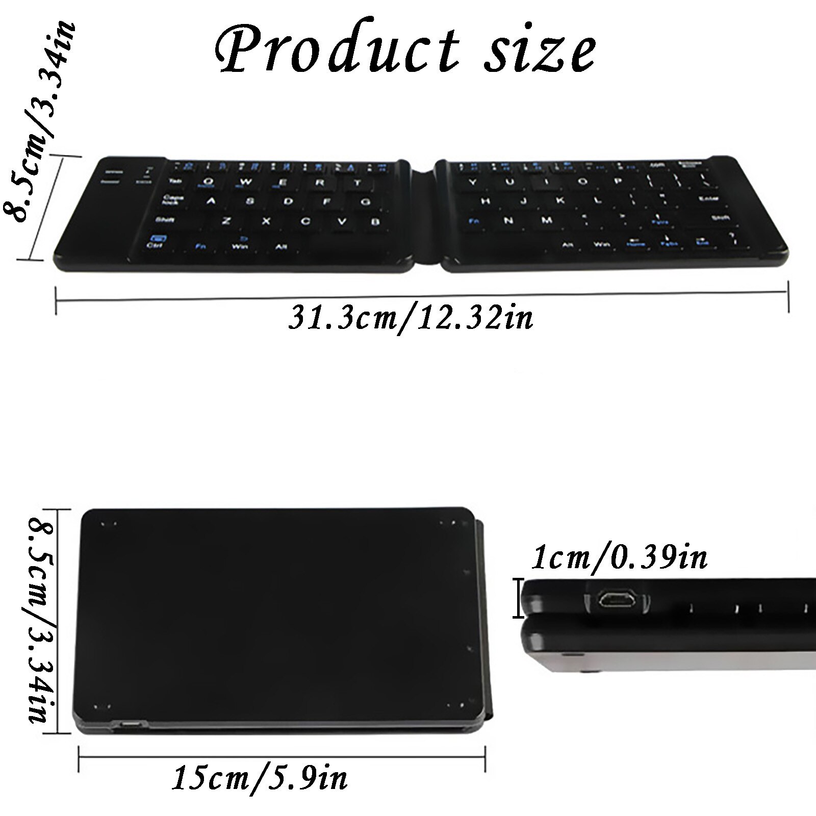 Mini Folding keyboard Wireless Bluetooth Keyboard Ultra-thin keyboards for Apple Android Windows Mobile phones