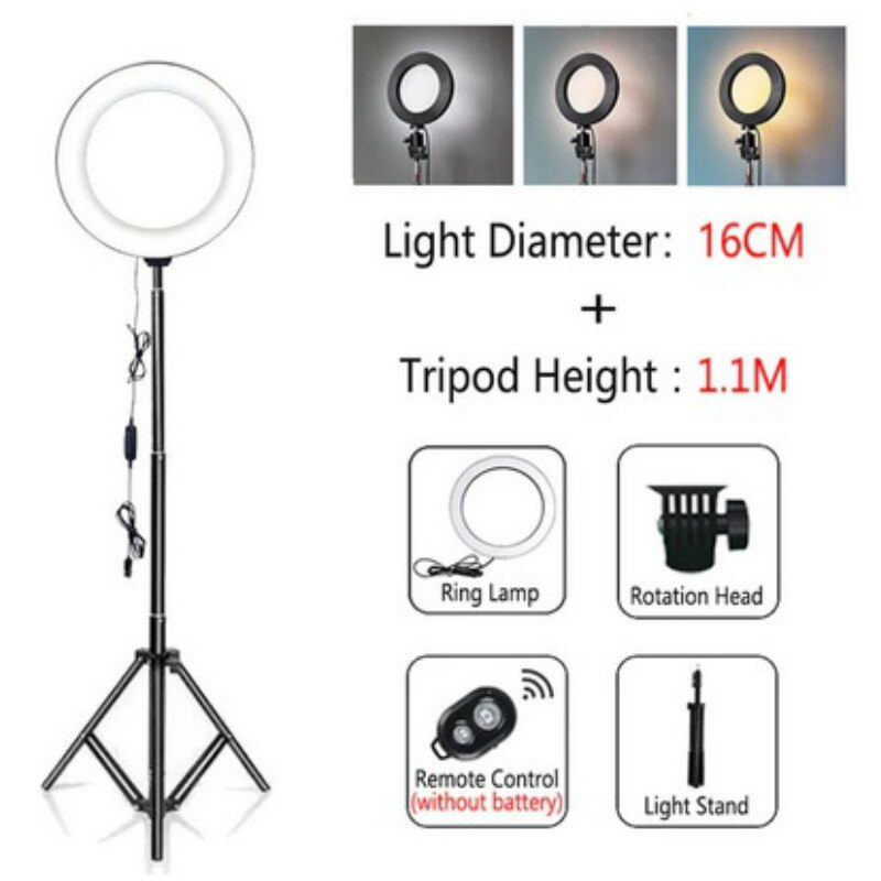 LED Selfie Ring Light Dimmable LED Ring Lamp Photo Video Camera Phone Light ringlight For Live Fill Light: 16CM-TH1.1