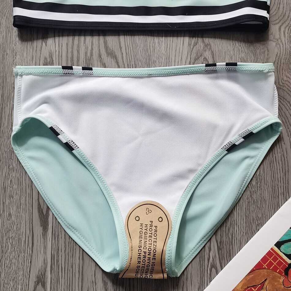 7-14 Jaar Meisje Badpak Kinderen Brief Afdrukken Meisje Bikini Set Cross Terug Tweedelige Kinderen Badmode Meisje badpak Beachwear