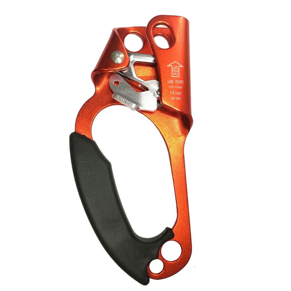 Left Right Rock Climbing Hand Ascender Riser For 8-13mm Rope Hand Grasp Ascender Rescue Caving Mountaineering Tree Climber Equip: Orange left hand
