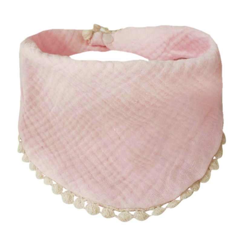 Baberos de alimentación para bebés, pañuelo de algodón puro suave, toalla de Saliva, bufanda triangular 54DA