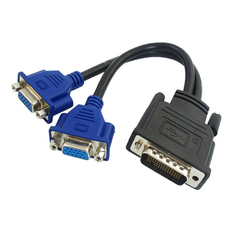 Computer graphics server DMS59 pin to double VGA cable one point two double screen vga display adapter cable: Default Title