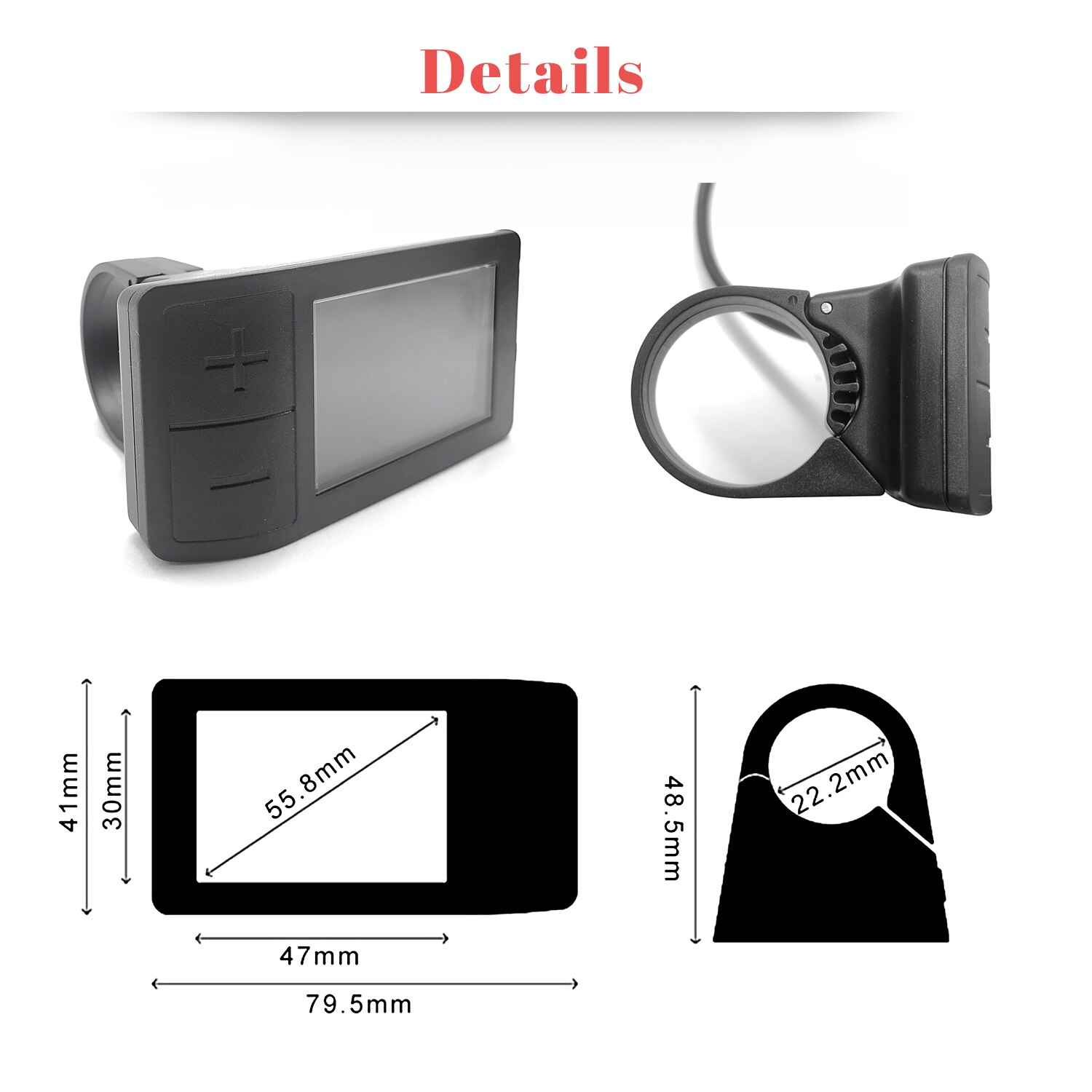 Tongsheng TSDZ 2 Mid Drive Motor LCD Display 500C Colour Screen Display for Electric E Bike Bicycle Conversion Kit