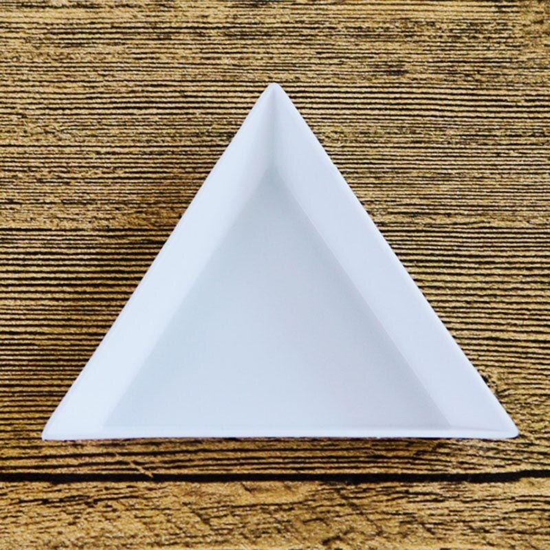 White tray round and triangular plastic tray 20Pcs for Pick up Gem Craft operation tools: Triangle tray 20pcs