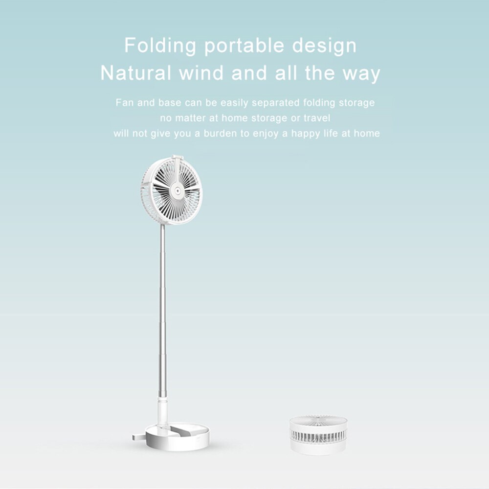 Justerbar stativ vifte bærbar teleskopisk gulvvifte med nattlampe til kontor hjemme utendørs camping stativ vifte