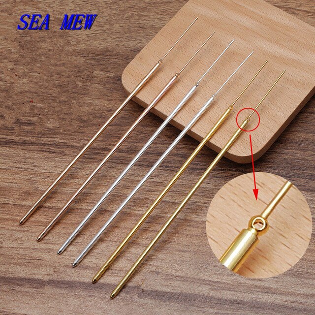 5 PCS 3*130mm Kupfer Haar Stick Haarnadeln Für Frauen Headwear Zubehör DIY Schmuck Machen