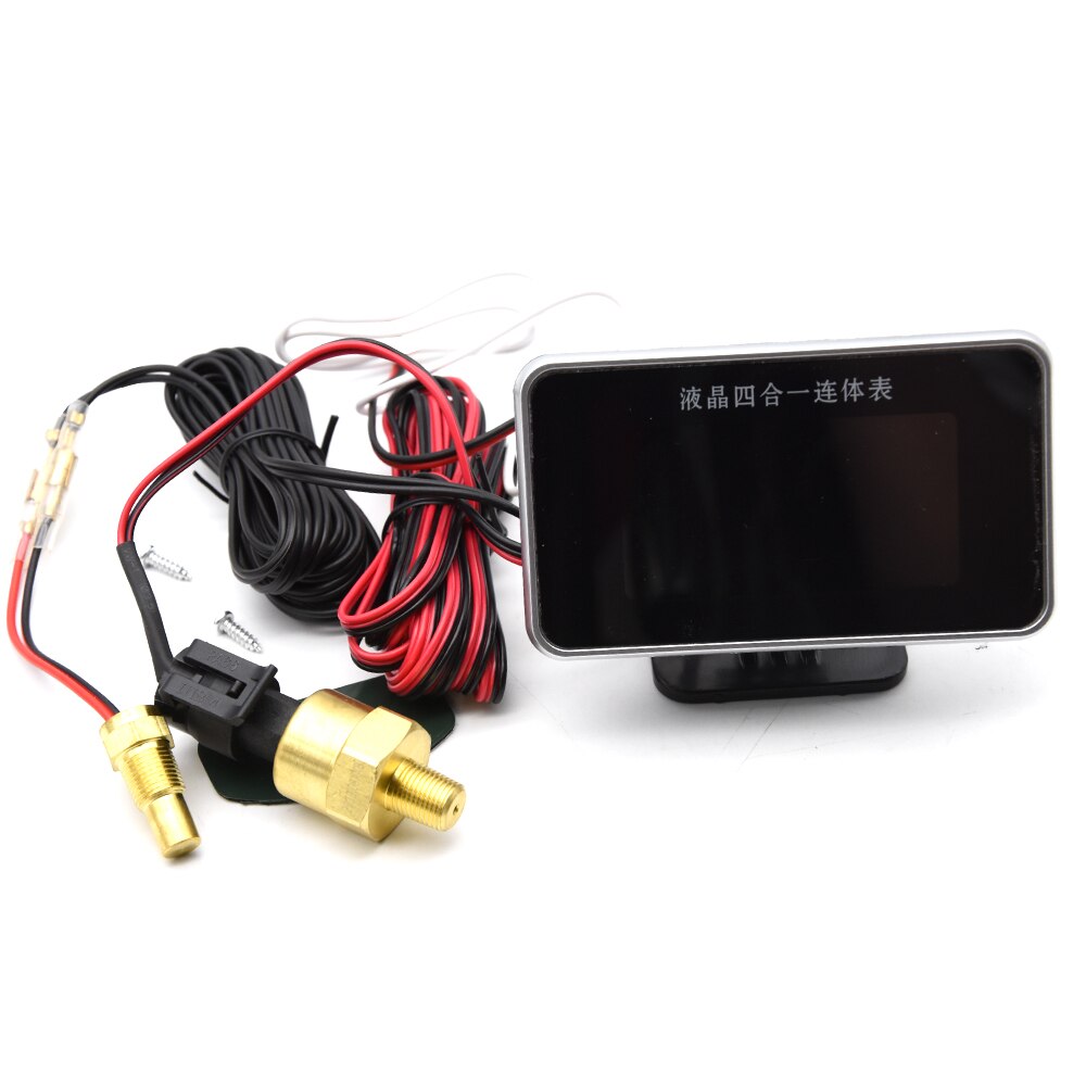 4 in1 12v 24v calibre automático 52mm medidor de pressão óleo do carro temperatura nível combustível medidor de pressão da água temp calibre tensão do motor