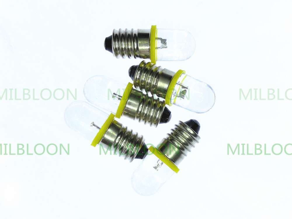 5 stücke E10 LED-lampe E10 DC 3 V 3,8 V 4,5 V 6 V 8 V 12 V 18 V 24 V Instrument birne E10 Anzeige birne Altmodische taschenlampe birne