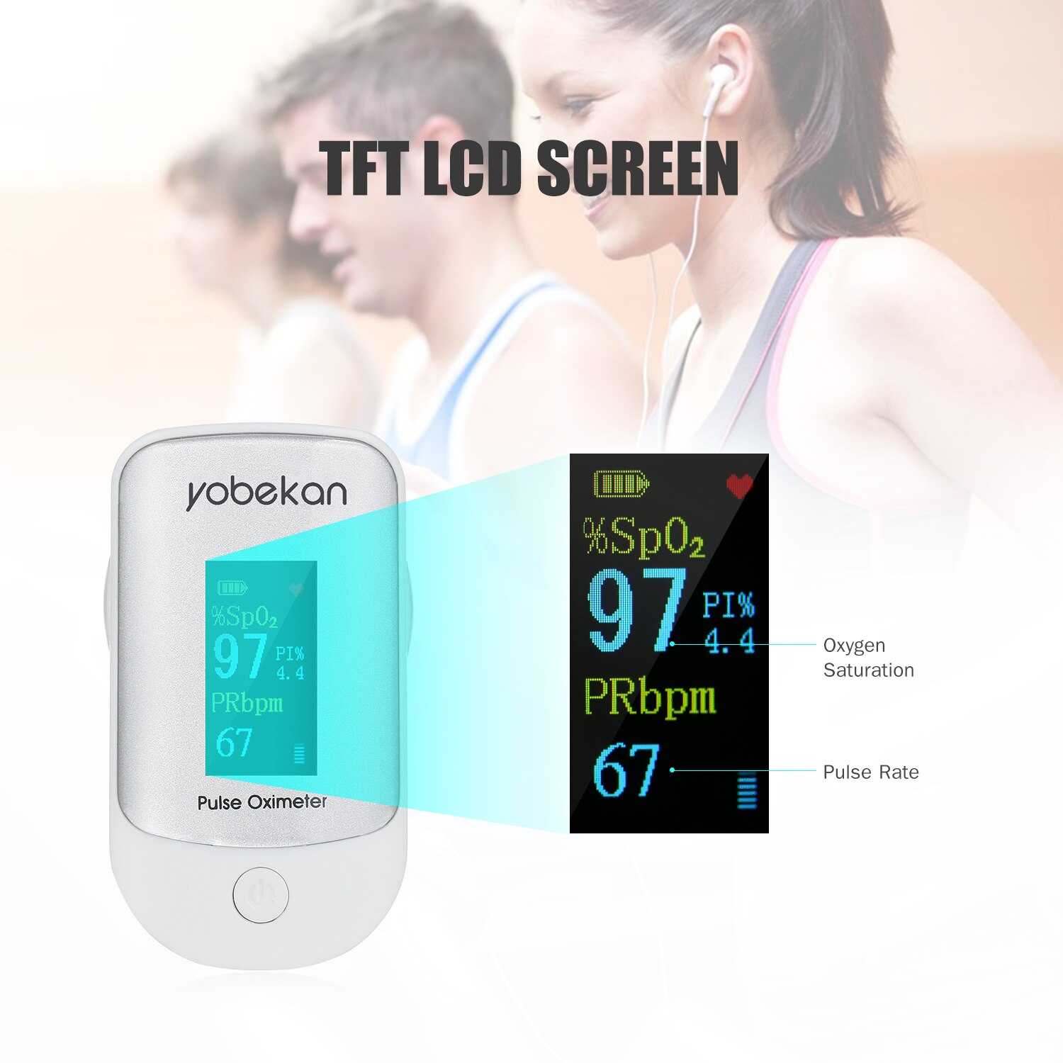 Portable Blood Oxygen Monitor Finger Pulse Oximeter Oxygen Saturation Monitor Fast within 24hours (without Battery)