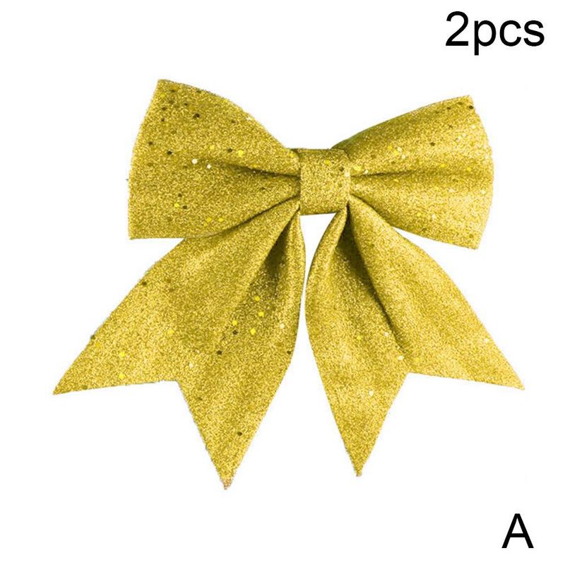 2 stuks mooie strik kerstversiering kerstboomdecoratie festival feest huis strikken kerstballen kerstballen jaardecoratie: A