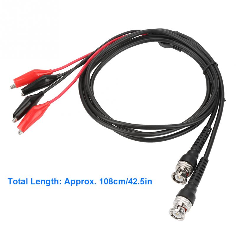 2pcs P1011 BNC Oscilloscope Test Probe Q9 to Dual Crocodile Clip Lead Cables for Oscilloscope Testing Tools