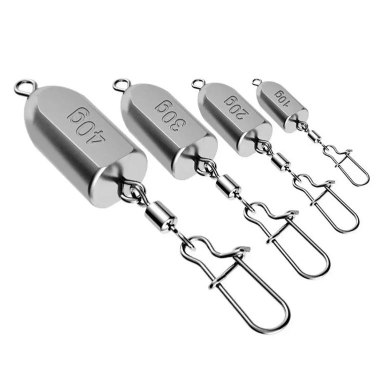 5 peças 10g/15g/20g/25g/30g/40g/50g/60g chumbada de chumbo fundo côncavo roadrunner tapering chumbadas conector de pesca equipamento