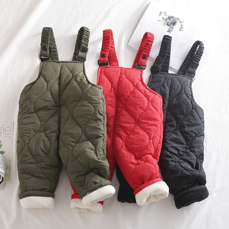CITRUS-ropa de invierno para niños y niñas, pantalones con tirantes de color sólido, cálido