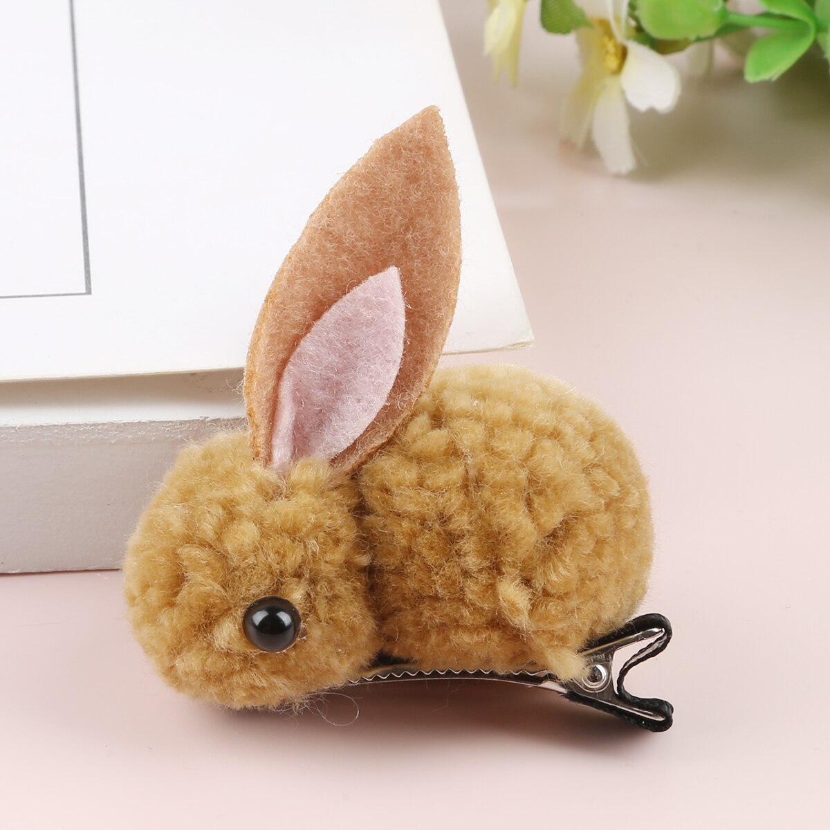 Soft OMG Letters Coral Fleece Wash Face Mix Color Bow Hair bands Clips For Women Girls Headbands Hair Styling Tool: 02 khaki
