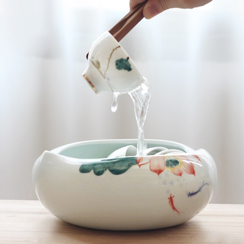 Kinesisk stil te vask håndmalet keramik tekopholder kontor te ceremoni testel tilbehør havearbejde urtepotte potte