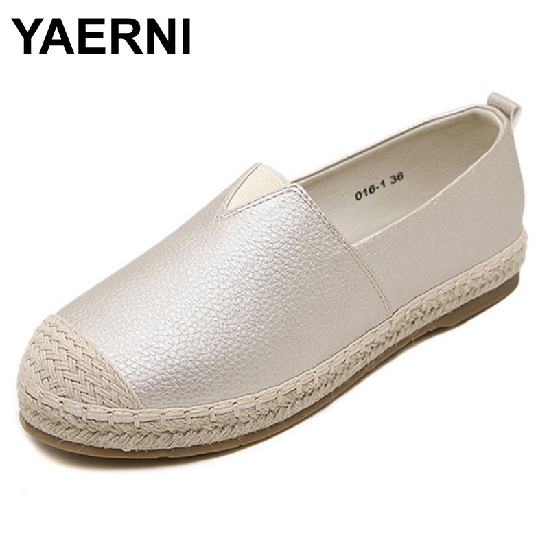 YAERNI Flats Women Shoes Spring Summer Women Casual Shoes Breathable Slip-On Loafers big size 34-43