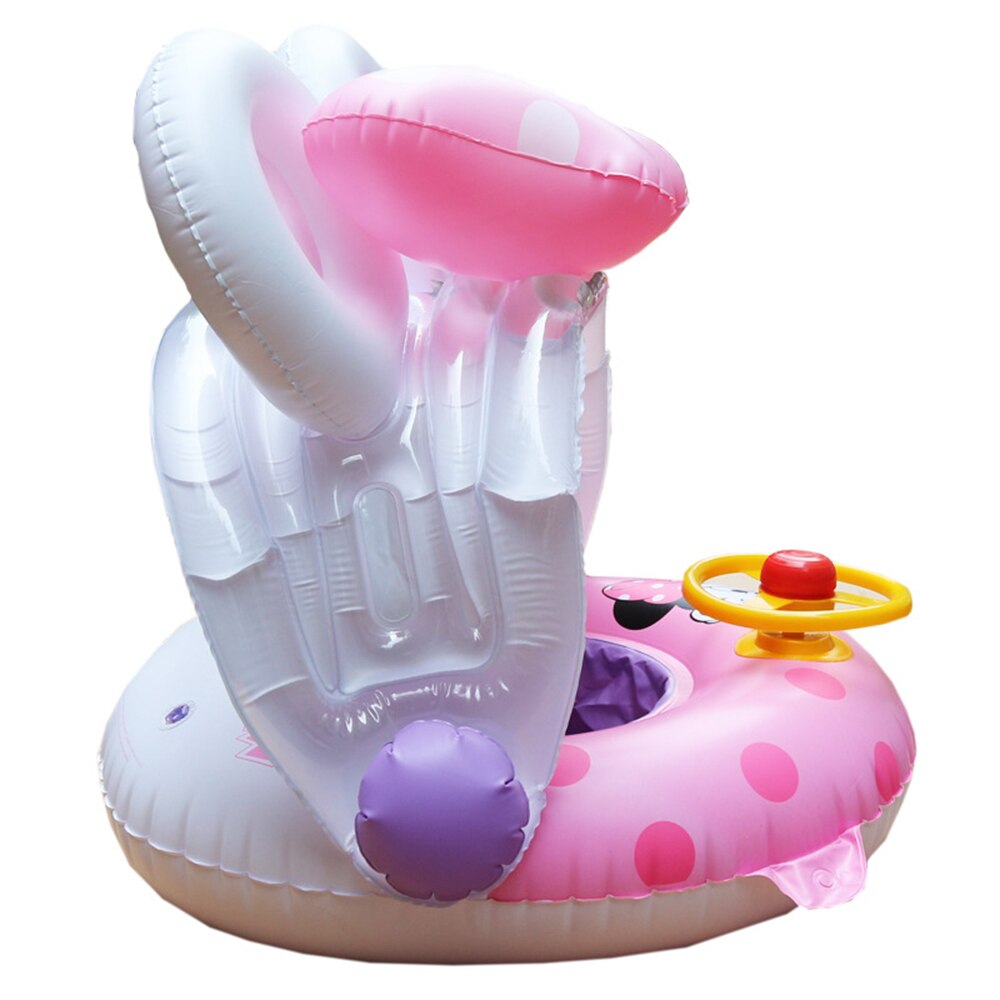 Flotador de piscina para niños de 0 a 5 años con sombra, flotador de piscina inflable, Flotador para asiento de bebé, juguetes de piscina para verano