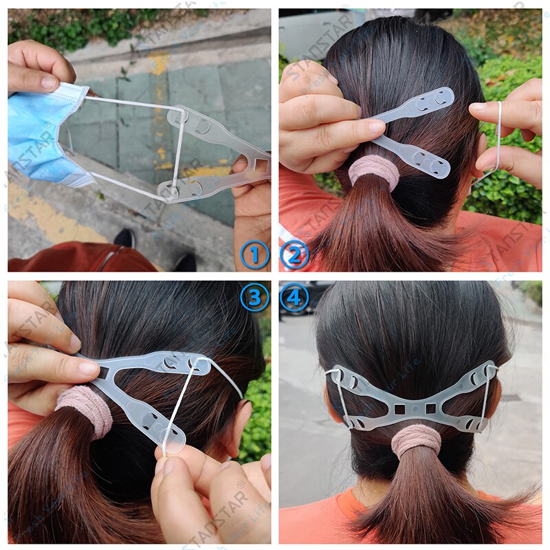 Protector de orejas con cordón para mascarilla, correa ajustable con botón de extensión, Clips extensores de máscara facial, soporte ligero Elastoplast