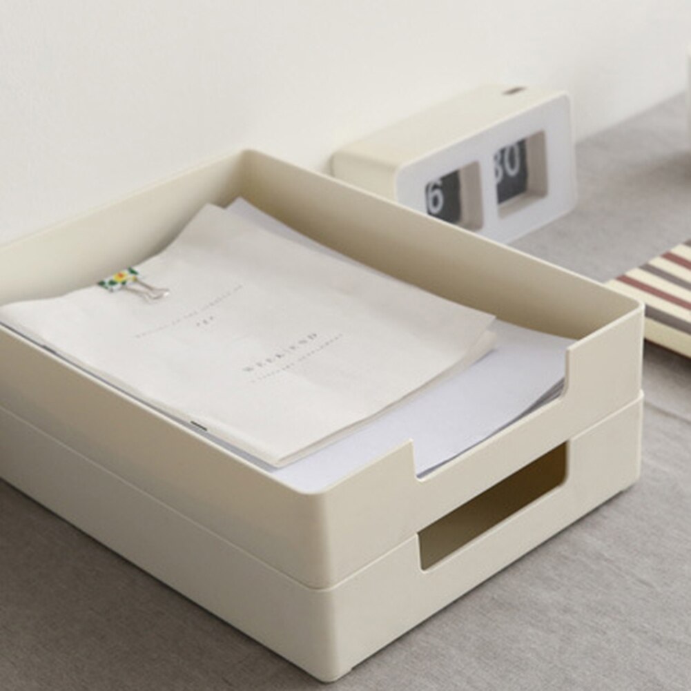 Drawer Storage Box Desktop Stackable Paper Document Tray Storage Box Home School Office Stationery Box Organizer