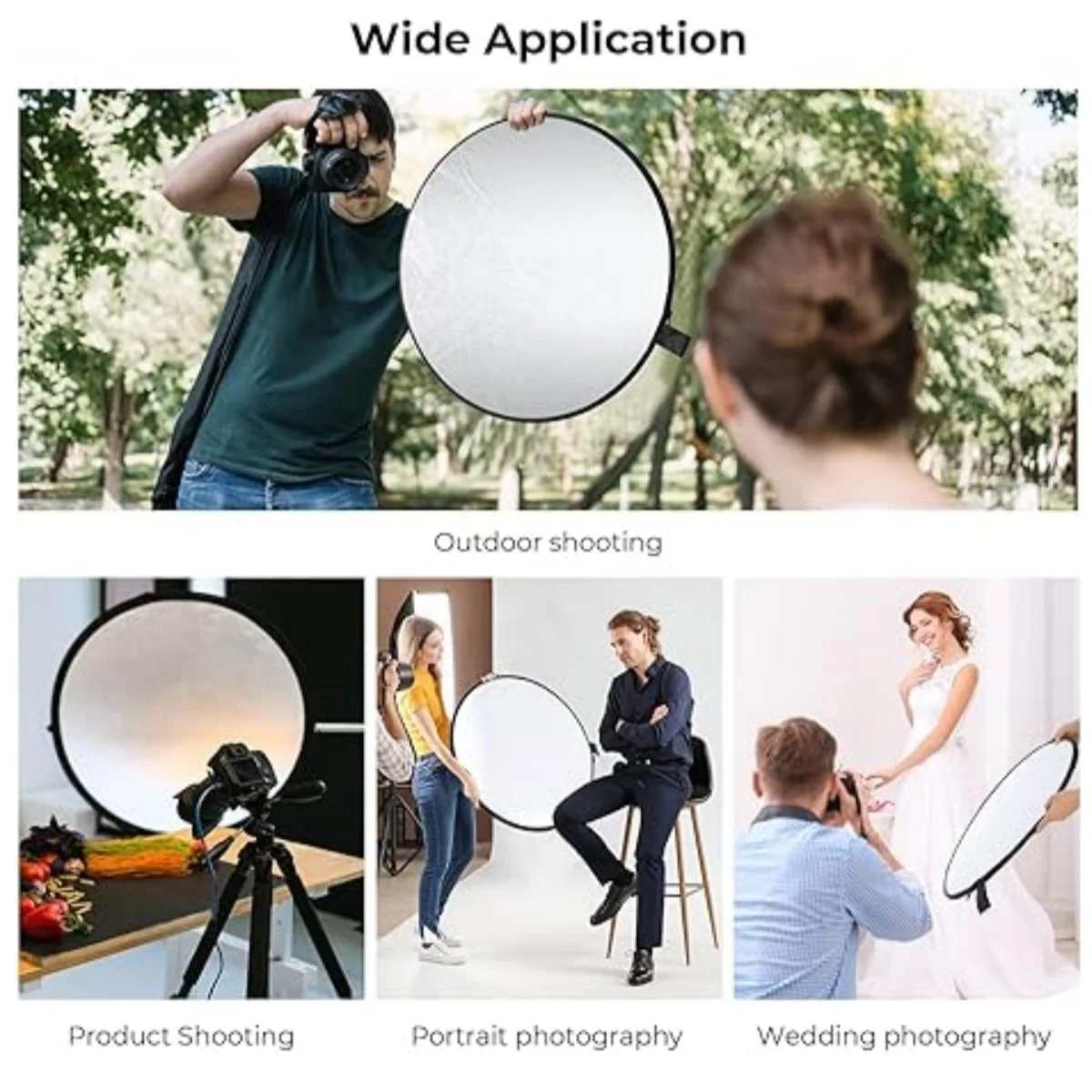 GAINVANE Draagbare 5-in-1 Fotografie Reflector Ronde Opvouwbare Fotostudio Lichtverspreider Meerkleurig Buiten 30/60/80/110CM