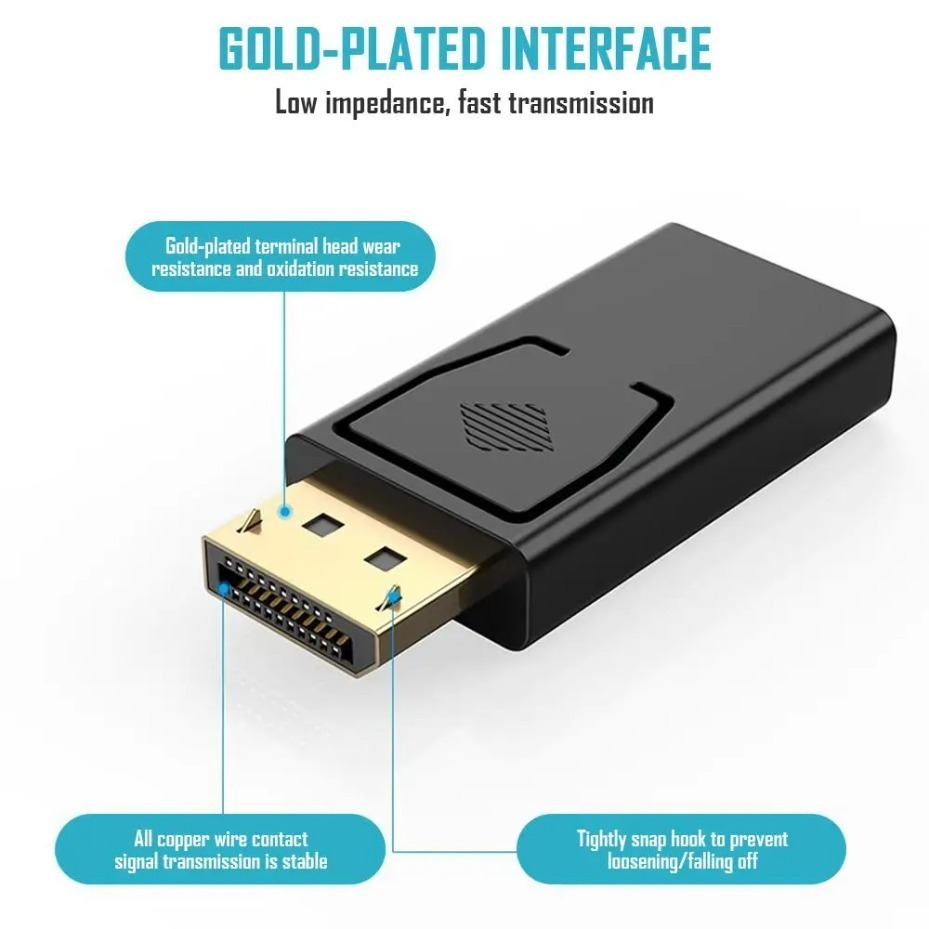 4K DisplayPort naar HDMI-compatibele adapter DP mannelijk naar vrouwelijk HDMI-compatibele converter, geschikt voor laptop HDTV-monitor
