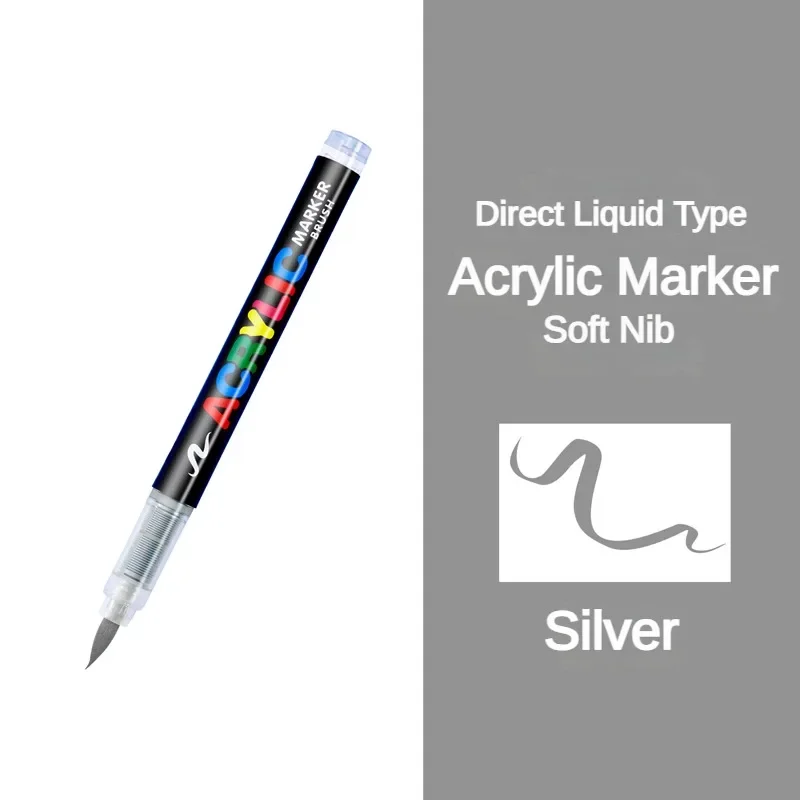 16 Farben Acryl-Marker, Pinselstifte für Stoff, Felsmalerei, Stein, Keramik, Glas, Leinwand, DIY, Kartenherstellung, Kunstbedarf: Burgunderrot
