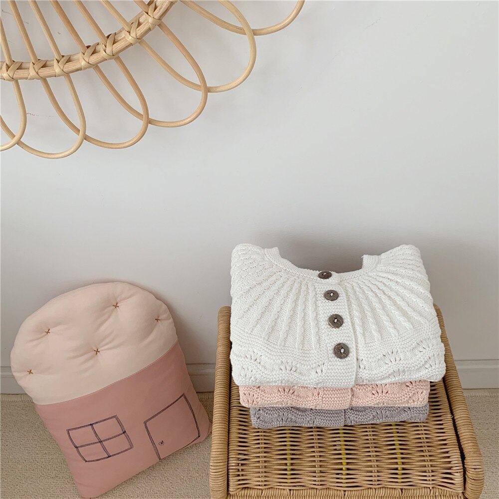 Summer Arrival Baby Unisex Comfortable Hollow-out Hearts Pattern Knitted Long Sleeves Top