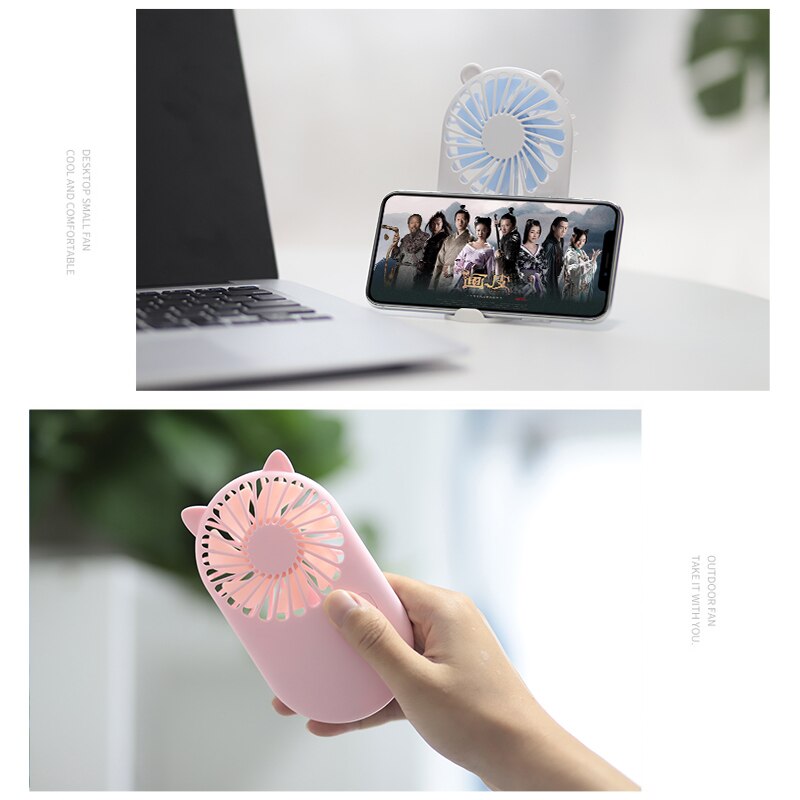 Mini USB Desktop Fan Portable 3 Mode Adjustable SummerCooling Fan Handheld Office Household Traveling Chargeable Fans TXTB1