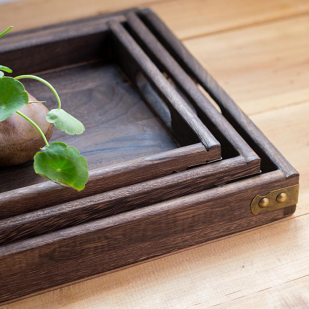 Japanese Tray Wooden Tea Tray Fruit Dish Desktop Decoration Rectangular Wooden Tray Debris Organizer Hotel Restaurant Home Decor
