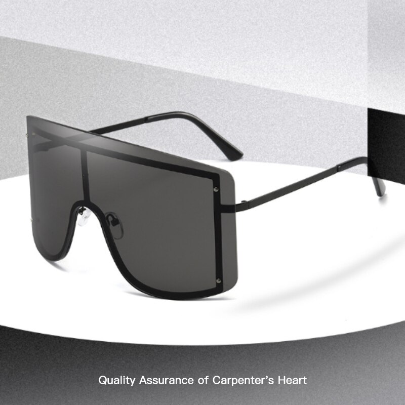 Gafas de sol de gran escala a prueba de viento, marco de Metal ultraligero, de una pieza, para conducción al aire libre, protector solar, adelgazantes, marco de Simple