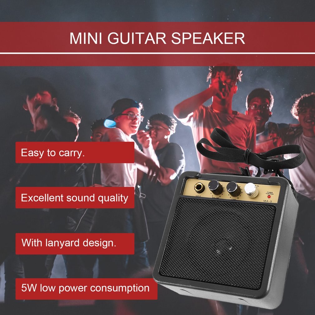 E-WAVE Mini Guitar Amplifier Guitar Amp With Back Clip Speaker Guitar Accessories For Acoustic Electric Guitar E-WAVE