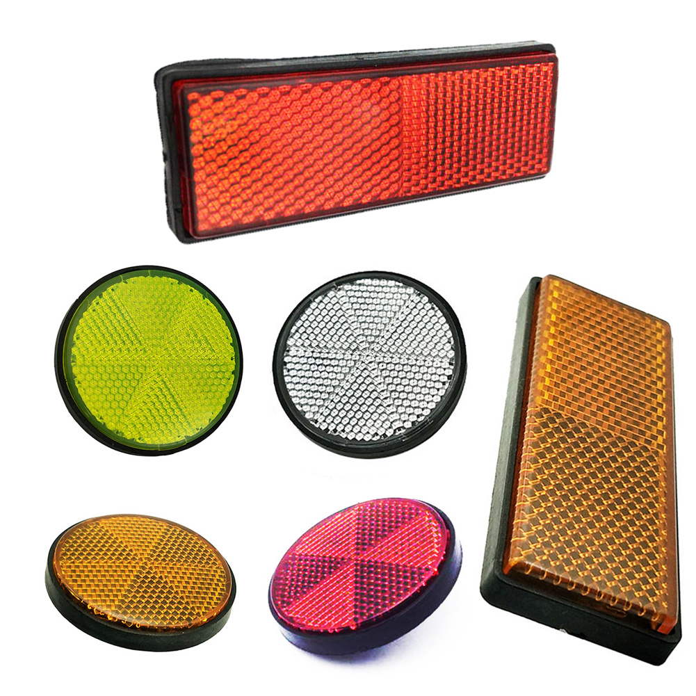 Motorfiets Rechthoek Reflecterende Waarschuwingsstrip Sticker Fiets Scooter Quad Caravan Vrachtwagen Schroef Op Veiligheidsreflector Stickers Stickers
