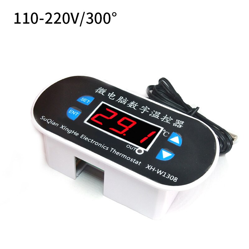 W1308 digitale koele warmtesensor temperatuurregelaar instelbare thermostaatschakelaar  dc 220v 12v 300 ℃ met temperatuurcorrectie: 110-220v rood 300c