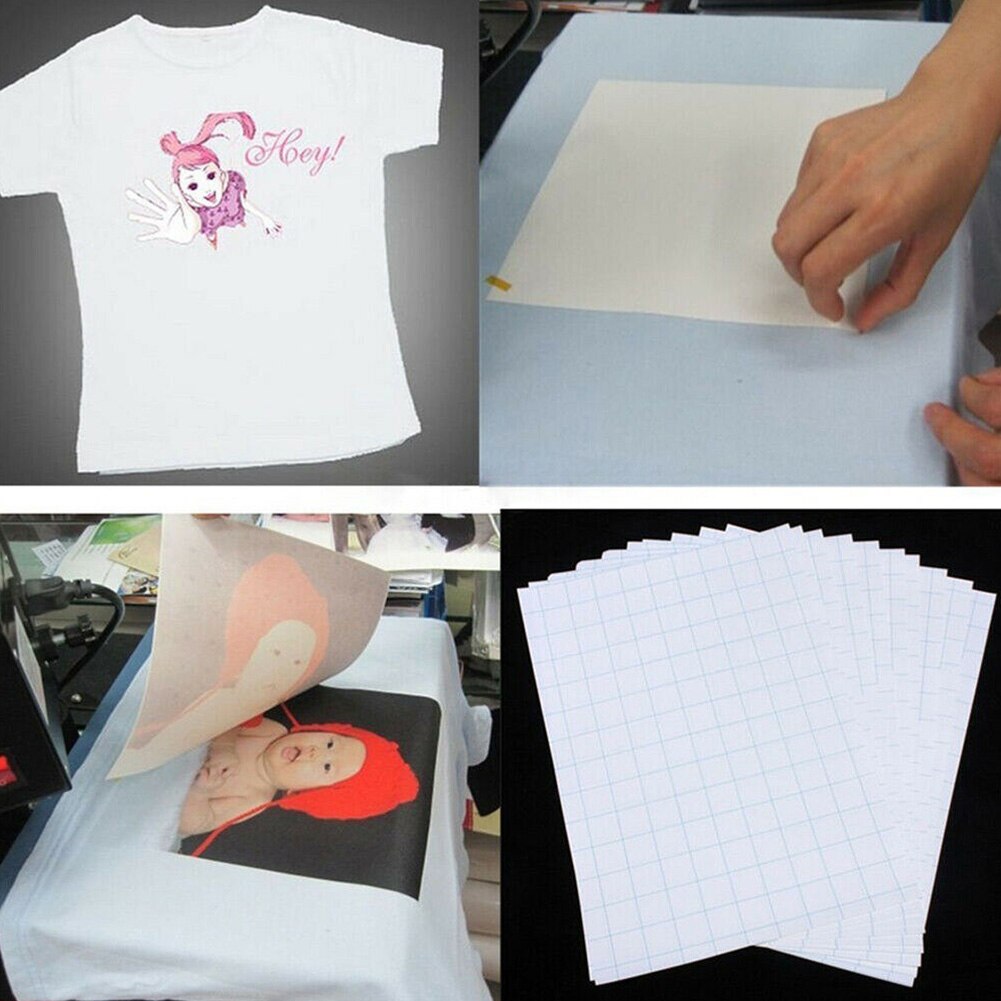 20pcs/Set T Shirt A4 Transfer Paper Iron On Heat Press Print Paper Light For T Craft Shirts Inkjet A4 Fabrics Printing A4E4