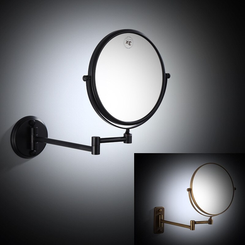 Dressing Mirror Wall Mounted 8 inch Brass Magnifying Mirror Folding Black Oil/Gold Makeup Mirror Cosmetic Mirror Lady