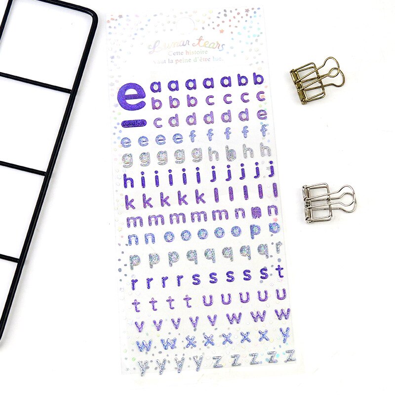 Kristall drei-dimensional kleber transparent aufkleber Blitz-nette Digital Englisch frische Hand buch dekoration aufkleber: Kristall Englisch-03